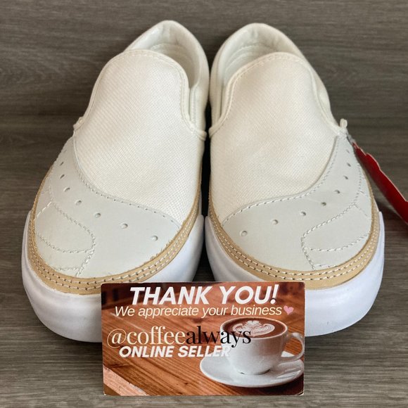 Vans Classic Slip-On Overply Sk8 Qtr Blanc De Blanc White Men's NWOB - Picture 2 of 8